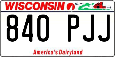 WI license plate 840PJJ
