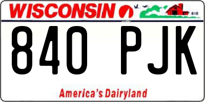 WI license plate 840PJK