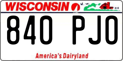 WI license plate 840PJO