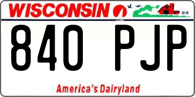 WI license plate 840PJP