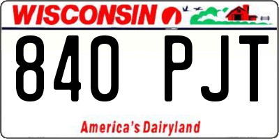 WI license plate 840PJT
