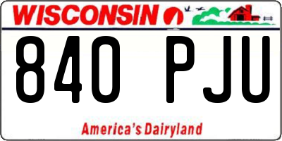 WI license plate 840PJU