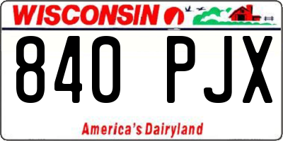 WI license plate 840PJX
