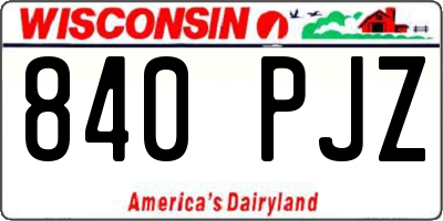 WI license plate 840PJZ