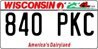 WI license plate 840PKC