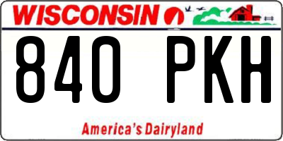 WI license plate 840PKH