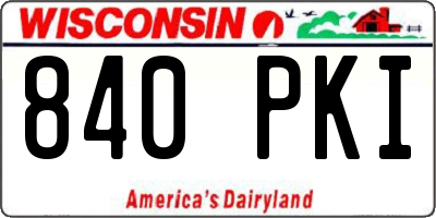 WI license plate 840PKI