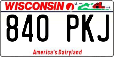 WI license plate 840PKJ
