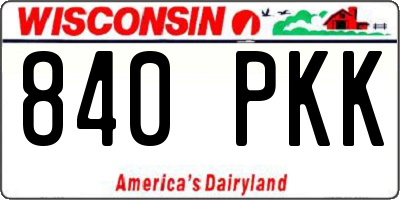 WI license plate 840PKK