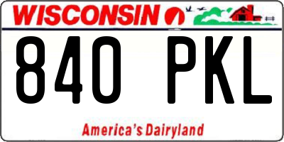 WI license plate 840PKL
