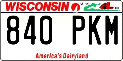WI license plate 840PKM