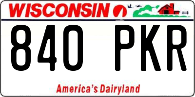 WI license plate 840PKR