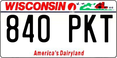 WI license plate 840PKT