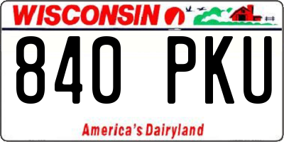 WI license plate 840PKU