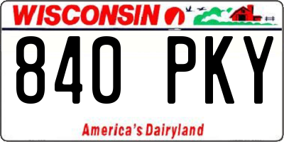 WI license plate 840PKY