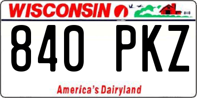 WI license plate 840PKZ
