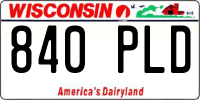 WI license plate 840PLD