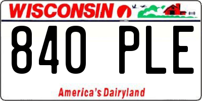 WI license plate 840PLE