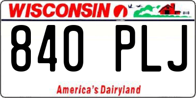 WI license plate 840PLJ