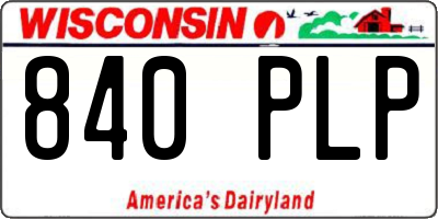 WI license plate 840PLP
