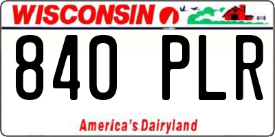 WI license plate 840PLR