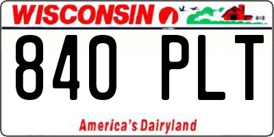 WI license plate 840PLT