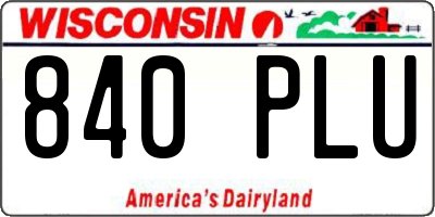 WI license plate 840PLU