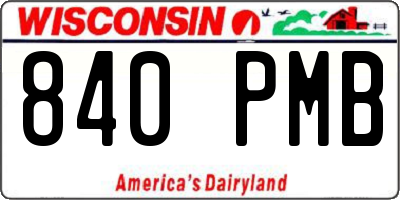 WI license plate 840PMB