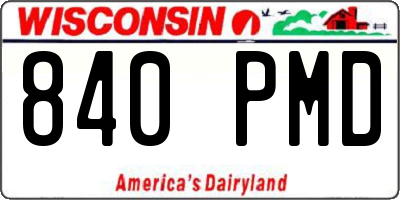 WI license plate 840PMD