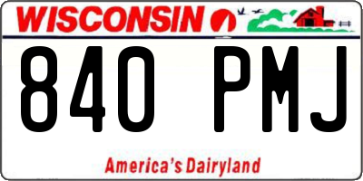 WI license plate 840PMJ