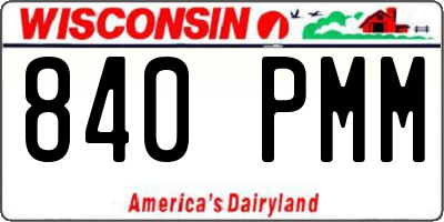 WI license plate 840PMM