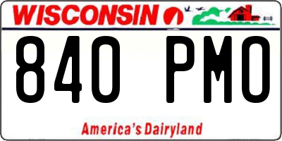 WI license plate 840PMO