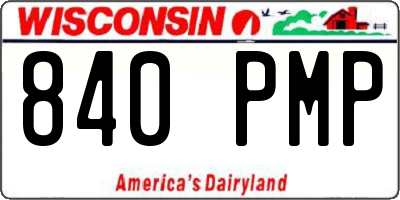 WI license plate 840PMP