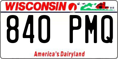 WI license plate 840PMQ