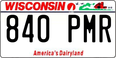 WI license plate 840PMR