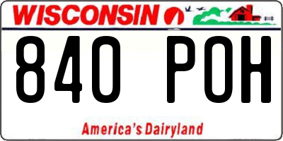 WI license plate 840POH
