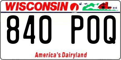 WI license plate 840POQ