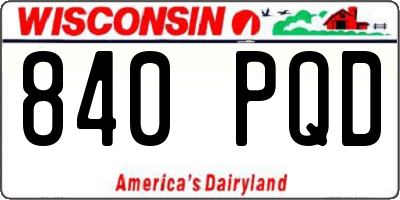 WI license plate 840PQD