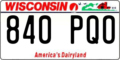 WI license plate 840PQO