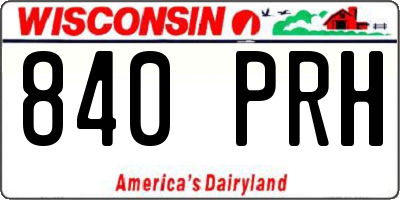 WI license plate 840PRH