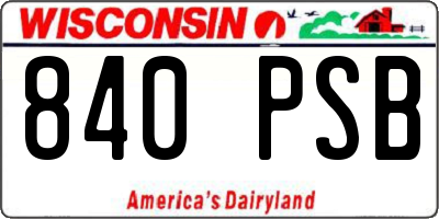 WI license plate 840PSB