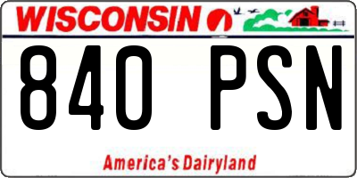 WI license plate 840PSN