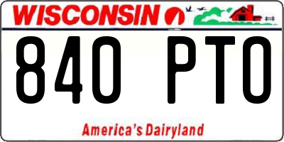 WI license plate 840PTO