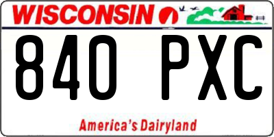 WI license plate 840PXC