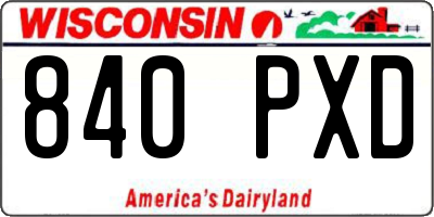 WI license plate 840PXD