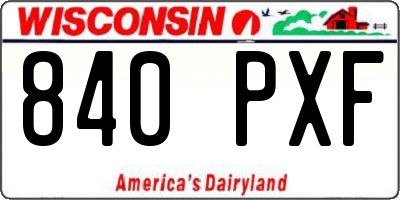 WI license plate 840PXF