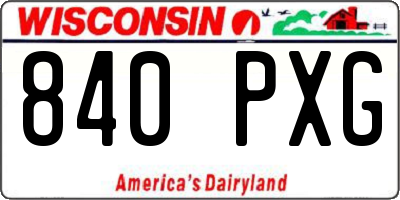 WI license plate 840PXG