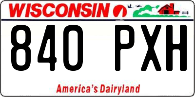 WI license plate 840PXH