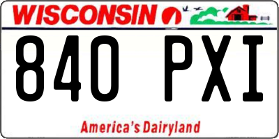 WI license plate 840PXI