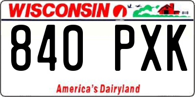 WI license plate 840PXK
